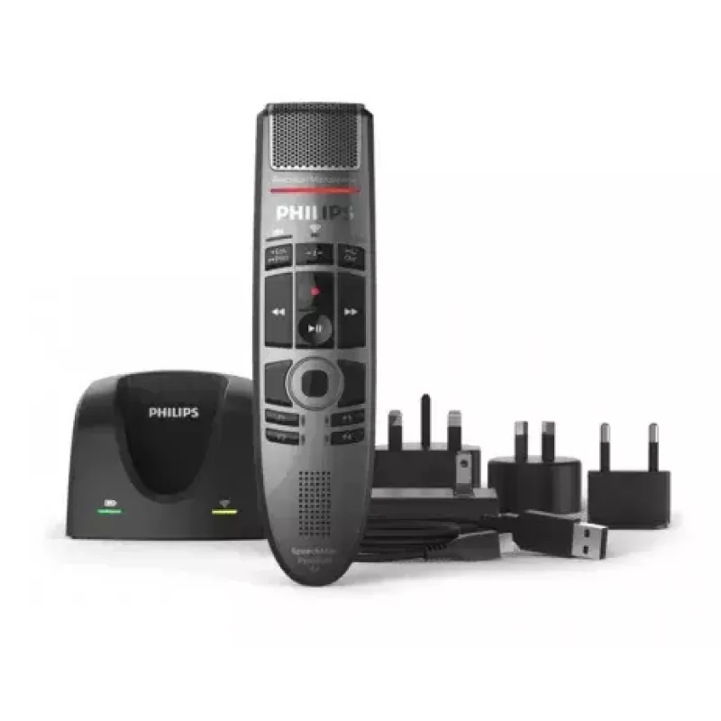 Philips 4000 serijos SMP4000 belaidis diktofonas, juoda, pilka, metalo, perlamutro spalvos