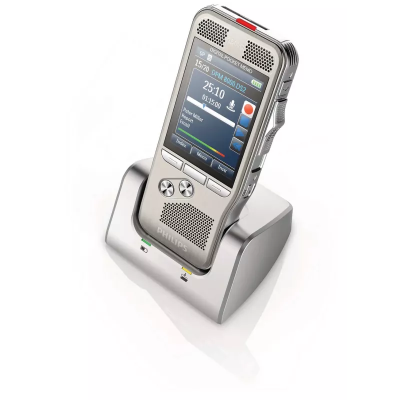 Diktofonas Philips DPM 8300 su vidine atmintimi, sidabrinis