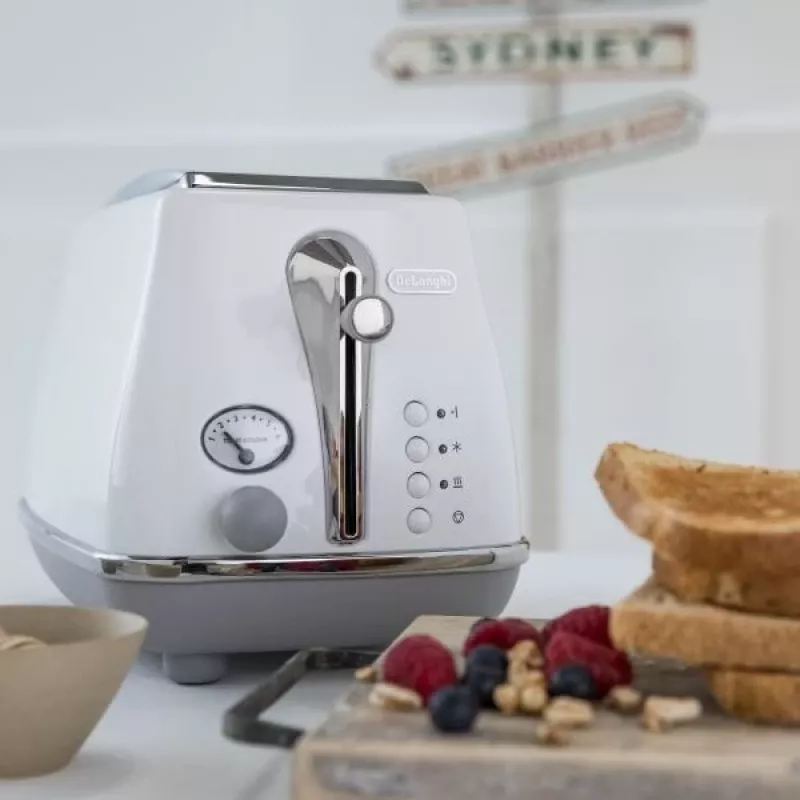 Skrudintuvas De'Longhi CTOC2103.W 2 riekėms 900 W Baltas Nerūdijantis plienas