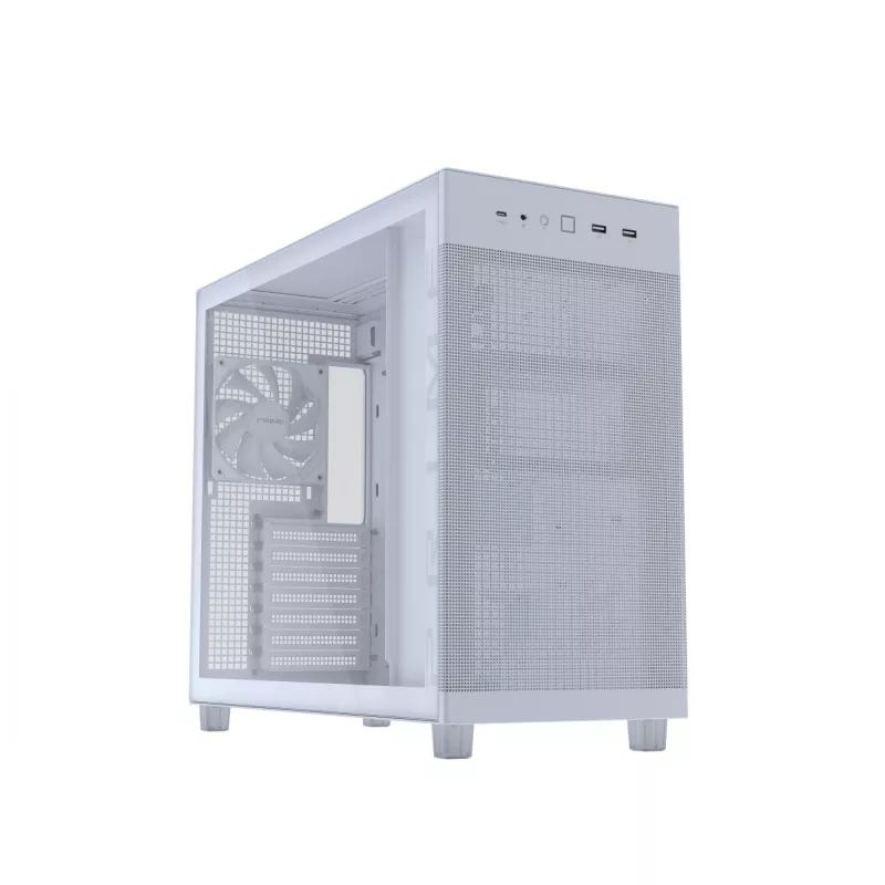 ASUS PRIME AP303 TG 90DC00V3-B39010 Midi Tower PC korpusas, ATX/Micro-ATX, grūdintas stiklas, 2x USB 3.2, be maitinimo šaltinio, baltas