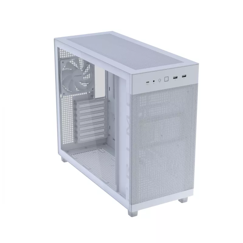 ASUS PRIME AP303 TG 90DC00V3-B39010 Midi Tower PC korpusas, ATX/Micro-ATX, grūdintas stiklas, 2x USB 3.2, be maitinimo šaltinio, baltas