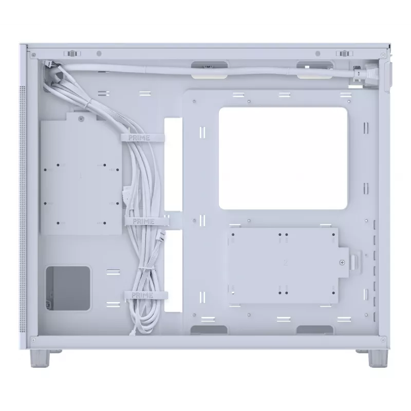 ASUS PRIME AP303 TG 90DC00V3-B39010 Midi Tower PC korpusas, ATX/Micro-ATX, grūdintas stiklas, 2x USB 3.2, be maitinimo šaltinio, baltas
