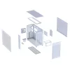 ASUS PRIME AP303 TG 90DC00V3-B39010 Midi Tower PC korpusas, ATX/Micro-ATX, grūdintas stiklas, 2x USB 3.2, be maitinimo šaltinio, baltas