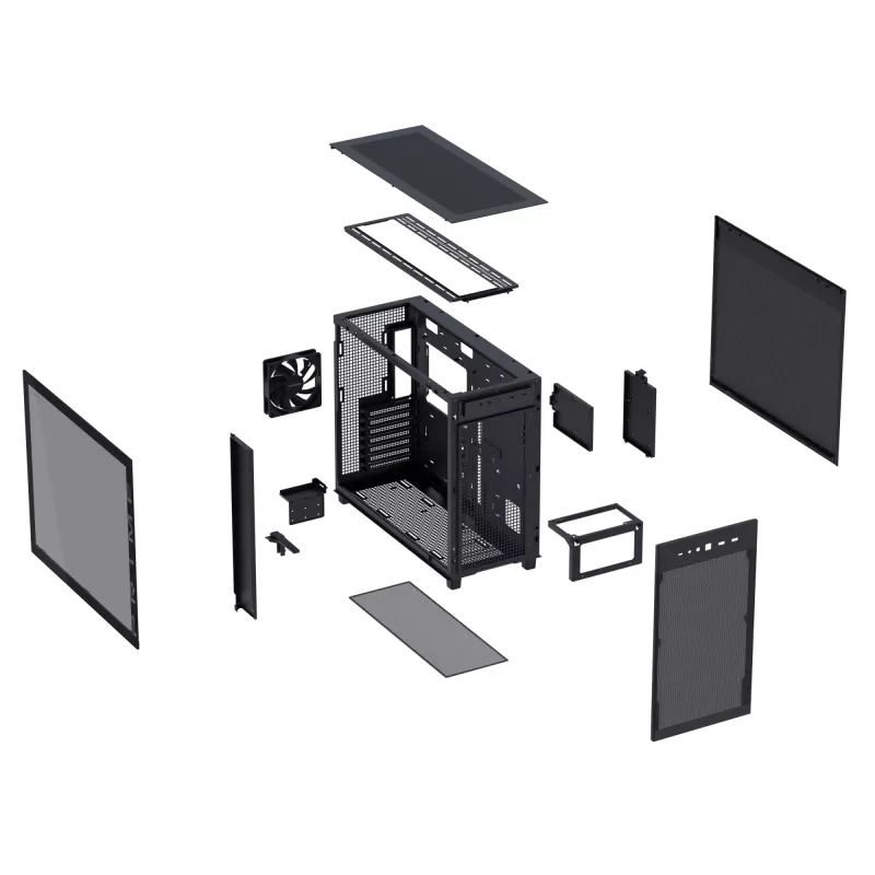 ASUS PRIME AP303 TG 90DC00V0-B39010 Midi Tower PC korpusas, ATX/Micro-ATX/Mini-ITX, grūdintas stiklas, 2x USB 3.2, be maitinimo šaltinio, juodas