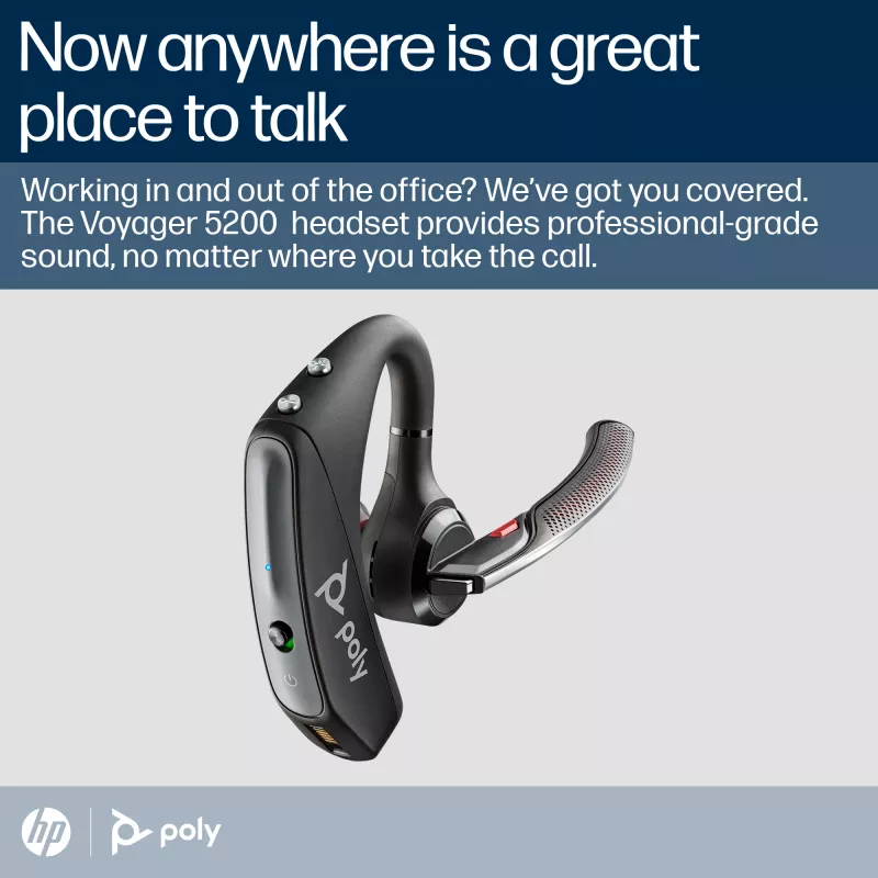 Ausinė Poly Voyager 5200 USB-A Bluetooth + BT700 adapteris