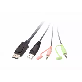KVM jungiklis ATEN CS22DP-AT 2 prievadai USB DisplayPort, 4K@30Hz, USB-A konsolė, garsas, 1,2 m kabelis