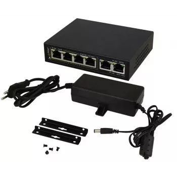 PULSAR Gigabit PoE Switch SG-64 — 4 PoE prievadai, 2 uplink prievadai