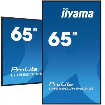 „iiyama“ LH6560UHS-B2AG skaitmeninės reklamos ekranas 163,8 cm (64,5 col.) LED Wi-Fi 500 cd/m² 4K Ultra HD juodas su Android 11 24/7