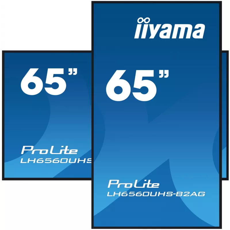 „iiyama“ LH6560UHS-B2AG skaitmeninės reklamos ekranas 163,8 cm (64,5 col.) LED Wi-Fi 500 cd/m² 4K Ultra HD juodas su Android 11 24/7