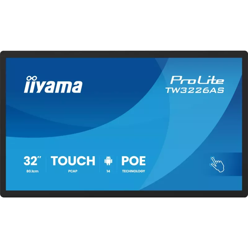 IIYAMA TW3226AS-B3P 31,5 colių liečiamas ekranas su Android 14, PoE, Full HD