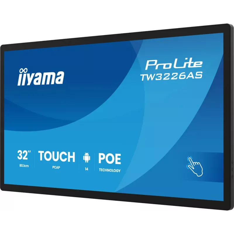 IIYAMA TW3226AS-B3P 31,5 colių liečiamas ekranas su Android 14, PoE, Full HD