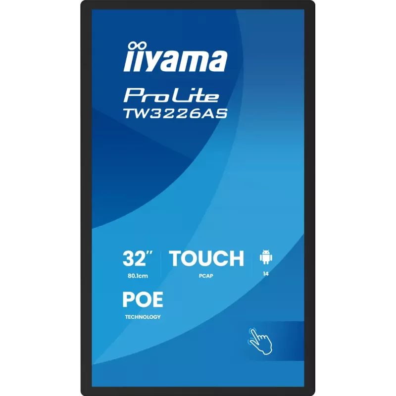 IIYAMA TW3226AS-B3P 31,5 colių liečiamas ekranas su Android 14, PoE, Full HD