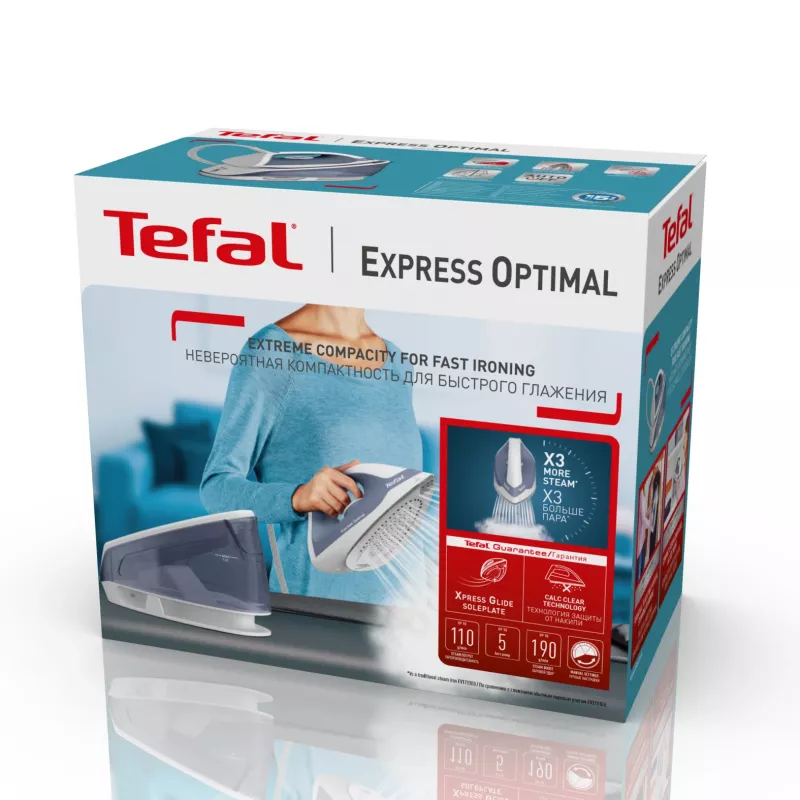 Tefal Express Optimal SV4110 2200 W 1.2 L keraminis padas Express Glide mėlyna, balta