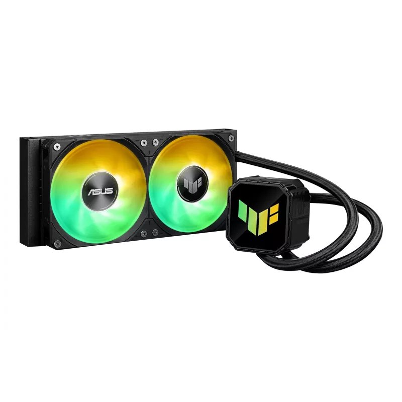 Vandens aušintuvas ASUS TUF GAMING LC III 240 ARGB — 240 mm radiatorius, 2 x 120 mm ARGB ventiliatoriai, AM5 lizdas, juodas
