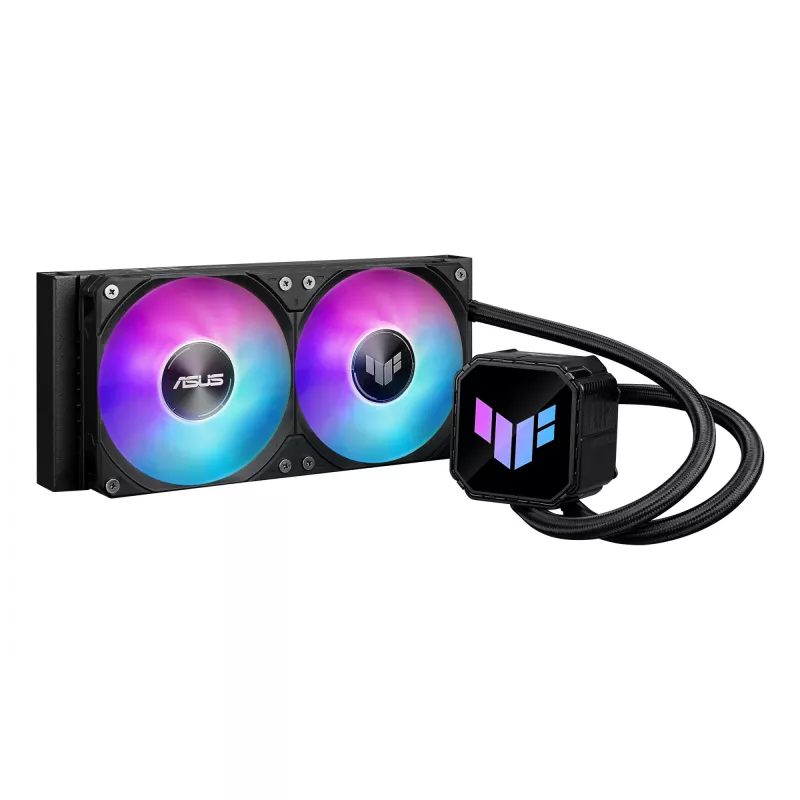Vandens aušintuvas ASUS TUF GAMING LC III 240 ARGB — 240 mm radiatorius, 2 x 120 mm ARGB ventiliatoriai, AM5 lizdas, juodas