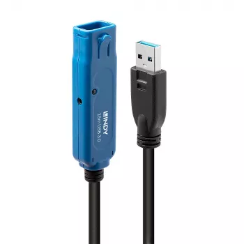 Lindy 15 m USB 3.0 Active Extension Pro ilginimo kabelis, USB A / USB A, 5 Gbit/s, juodas