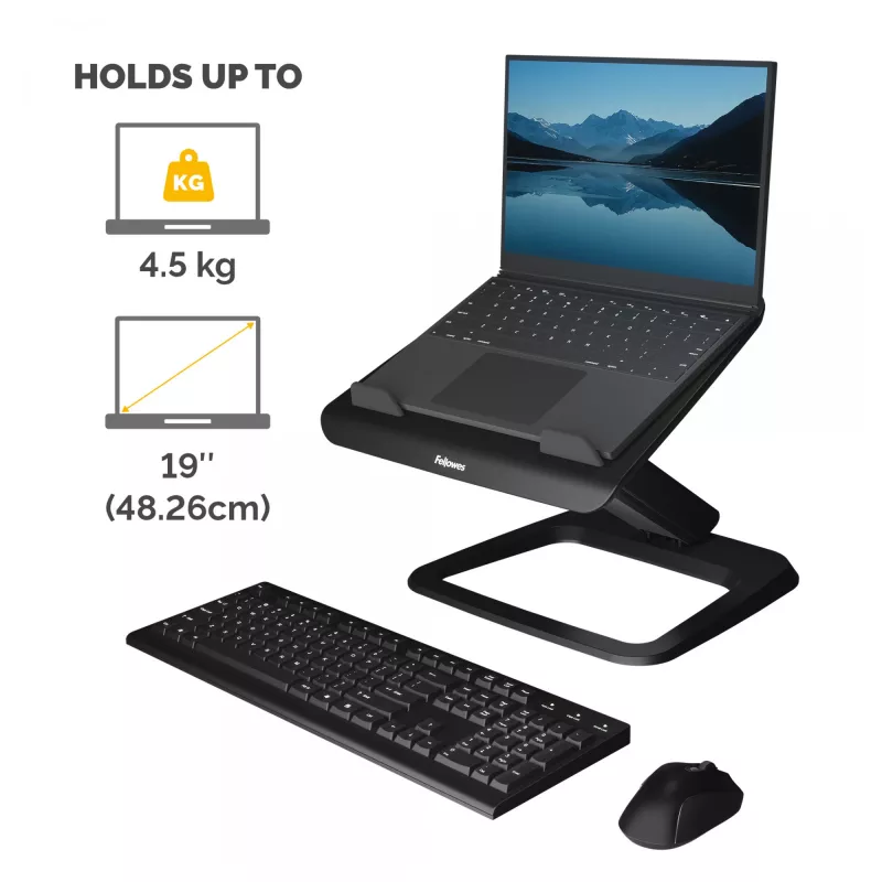 Fellowes Hana LT reguliuojamas nešiojamojo kompiuterio stovas, juodas