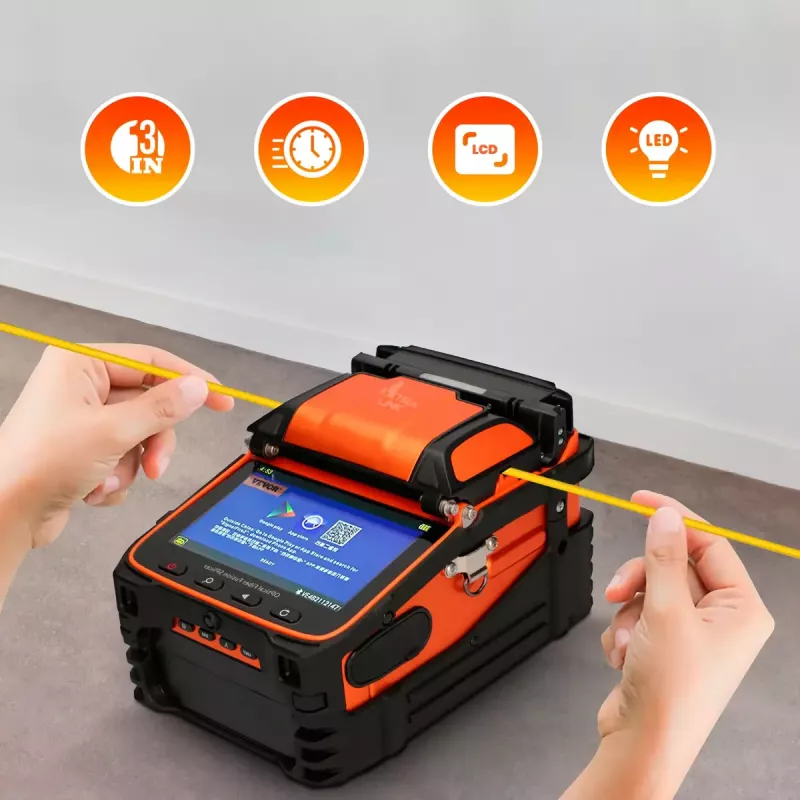 Suvirinimo aparatas pluoštiniams kabeliams Extralink AI-9, 7800mAh baterija, LED lempa, LCD 5,1 colio