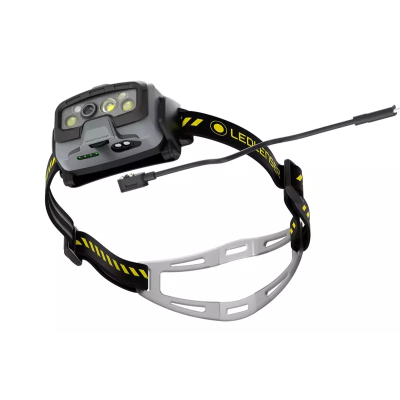 Priekinė LED lempa su galvos juosta Ledlenser HF8R Work Black, IP68, 20 lm