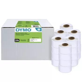 DYMO Original LabelWriter adresų etiketės | 28 mm x 89 mm | 24 ritinėliai po 130 lengvai nuplėšiamų etikečių (3120 etikečių) | Lipnios | LabelWriter etikečių spausdintuvams