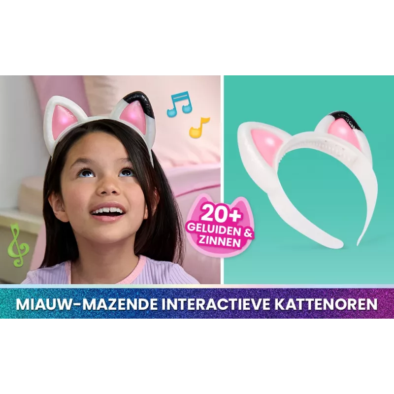 Gabby's Dollhouse: Filmas – Meow-mazing interaktyvios ausys, galvos juosta su šviesomis, garsais ir 3 žaidimo režimais, vaikų žaislai mergaitėms ir berniukams nuo 3 metų
