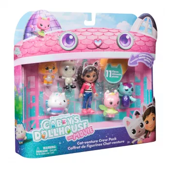 Gabby's Dollhouse DREAMWORKS Filmas, Cat-venture Crew rinkinys, 11 dalių žaislų figūrėlių rinkinys su aksesuarais, žaislai vaikams nuo 3 metų