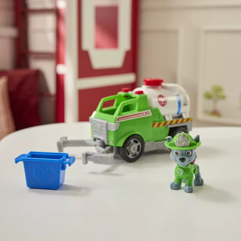 PAW Patrol ugniagesių gelbėjimo tanklaivis „Rocky Rescue“ su veikėjo figūrėle, griebimo nagais ir žaisliniu sunkvežimiu, vaikams nuo 3 metų