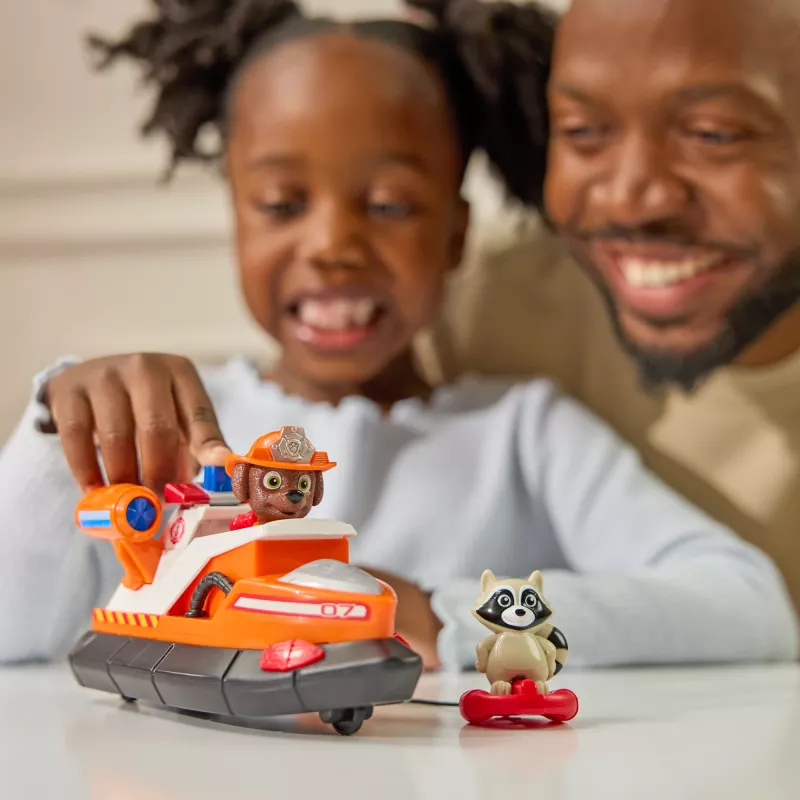 PAW Patrol Fire Rescue: Zuma gelbėjimo valtis su figūrėle, gelbėjimo ratu, meškėnu ir žaisline valtimi, vaikiški žaislai berniukams ir mergaitėms nuo 3 metų