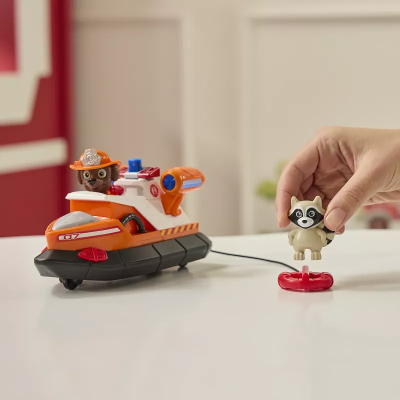 PAW Patrol Fire Rescue: Zuma gelbėjimo valtis su figūrėle, gelbėjimo ratu, meškėnu ir žaisline valtimi, vaikiški žaislai berniukams ir mergaitėms nuo 3 metų
