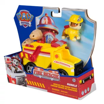 PAW Patrol Fire Rescue: Rubble gelbėjimo savivartis su figūrėle, sviediniais ir žaisliniu sunkvežimiu, vaikų žaislai berniukams ir mergaitėms nuo 3 metų