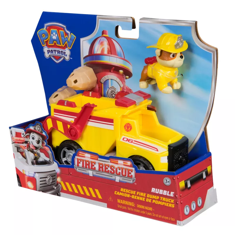 PAW Patrol Fire Rescue: Rubble gelbėjimo savivartis su figūrėle, sviediniais ir žaisliniu sunkvežimiu, vaikų žaislai berniukams ir mergaitėms nuo 3 metų