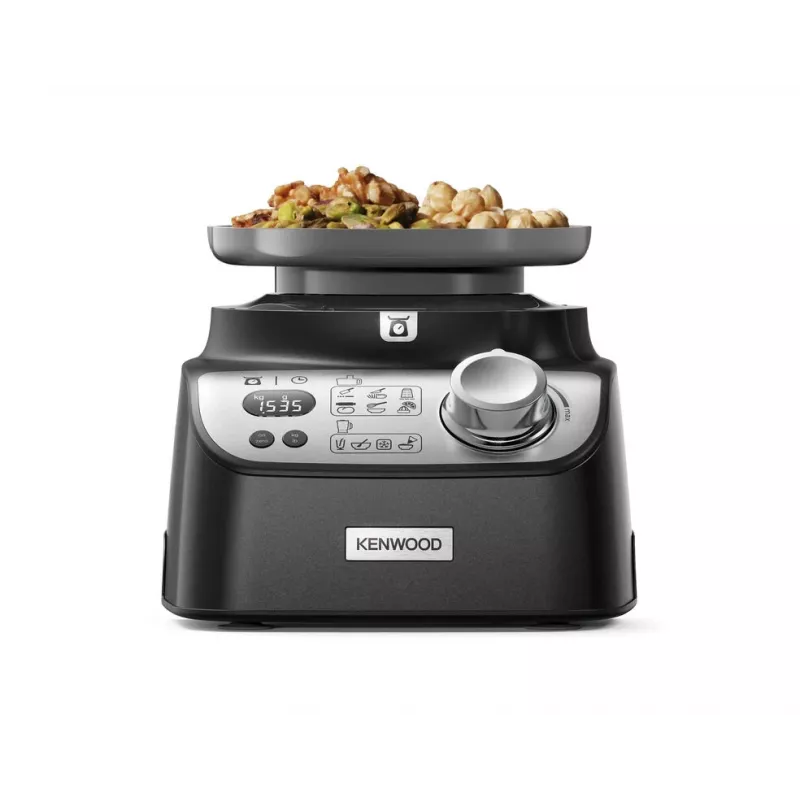 Kenwood MultiPro XL Weigh+ juodas – kompaktiškas virtuvės kombainas su svarstyklėmis, 1000 W, blenderio priedu