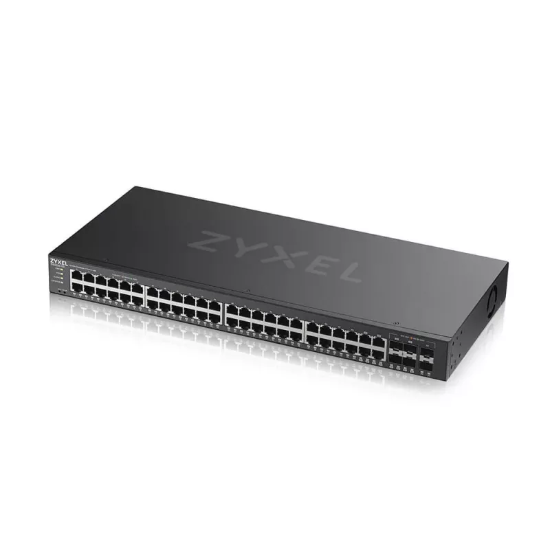 Zyxel GS2220-50-EU0101F valdomas L2 Gigabit Ethernet komutatorius (44 prievadai RJ-45 + kombinuoti/SFP, 100 Gbit/s, juodas)