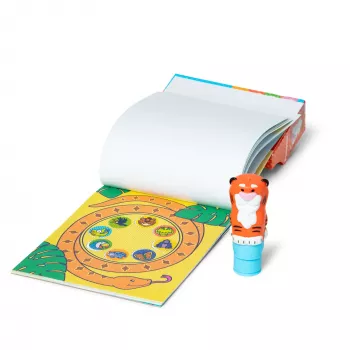Melissa & Doug Sticker WOW 24 puslapių užduočių bloknotas su lipdukų štampavimo įrenginiu, 300 lipdukų, meno ir amatų fidget žaislas, kolekcionuojamas personažas – Tigras - FSC sertifikuotas