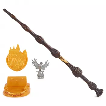 Wizarding World Harry Potter, 12 colių magiškas kolekcinis Albuso Dumbldoro burtų lazdelė su stovu ir liejiniu simboliu, Magiškos būtybės, aksesuaras kostiumams