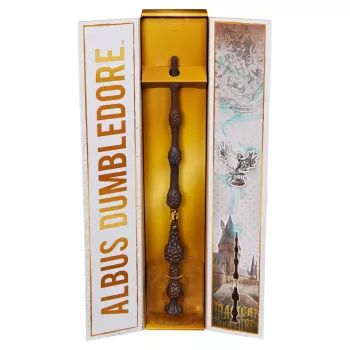 Wizarding World Harry Potter, 12 colių magiškas kolekcinis Albuso Dumbldoro burtų lazdelė su stovu ir liejiniu simboliu, Magiškos būtybės, aksesuaras kostiumams
