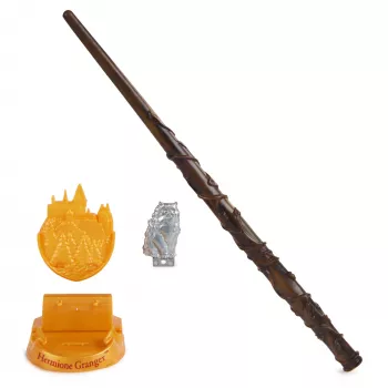 Wizarding World Harry Potter, 12 colių Magical Collector Hermione Granger lazda su stovu ir liejamu simboliu, Magiškos būtybės, Priedas kostiumams