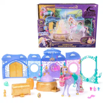 Žaidimų rinkinys Spin Master Unicorn Academy Starglow fontanas ir arklidės su šviesos ir garso efektais