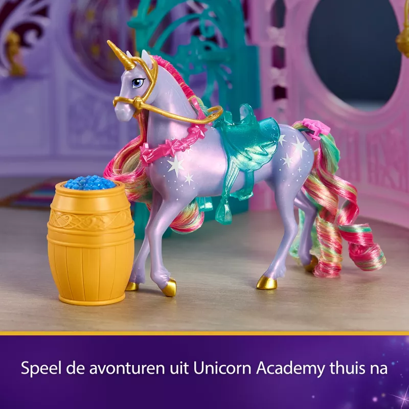 Žaidimų rinkinys Spin Master Unicorn Academy Starglow fontanas ir arklidės su šviesos ir garso efektais