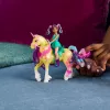 Mini lėlių rinkinys Usorteret Unicorn Academy Ava & Leaf Power of Friendship su permatomu balnu ir 2 aksesuarais, 168 mm, plastikas