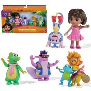 Dora, „Fantastic Friends“ dovanų rinkinys su Dora, Boots, Tico, Isa ir Fiesta Trio, žaislinės figūrėlės, žaislai mergaitėms ir berniukams nuo 3 metų