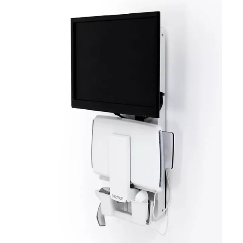 ERGOTRON Styleview sėdėjimo-stovėjimo vertikalus kėlimo stovas pacientų kambariui (baltas)