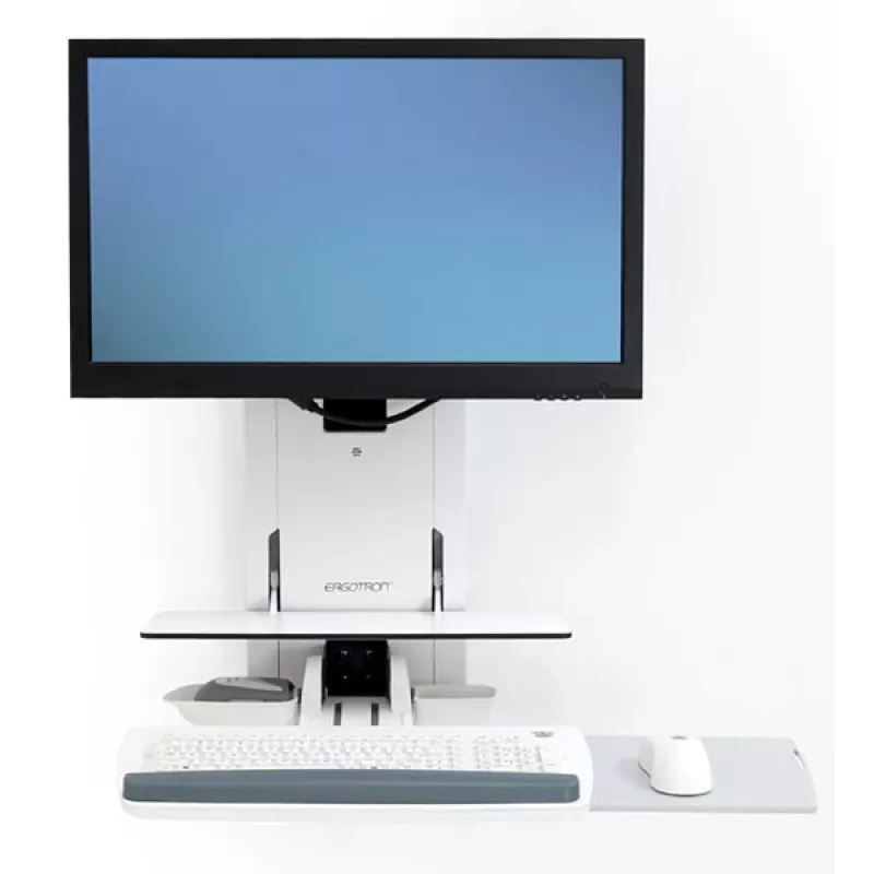 ERGOTRON Styleview sėdėjimo-stovėjimo vertikalus kėlimo stovas pacientų kambariui (baltas)