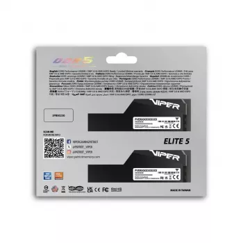 Darbalaukio DDR5 RAM PATRIOT Viper Elite 5 Ultra 64GB (2x32GB) 6000MHz CL28 1.4V su radiatoriumi