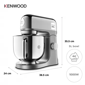 Kenwood kMix Special Edition KMX760ACH stacionarus maišytuvas — 1000 W, chromuotas, nerūdijančio plieno dubuo