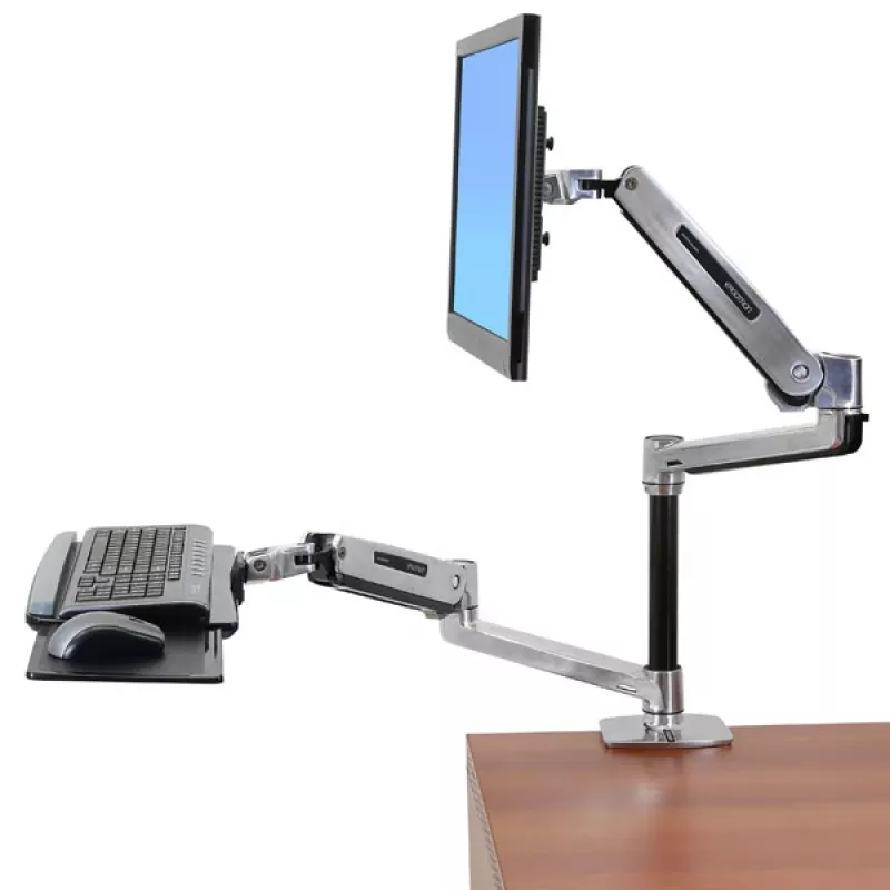 ERGOTRON Lx stalo tvirtinimo ranka monitoriui sėdint-stovint (poliruotas aliuminis)