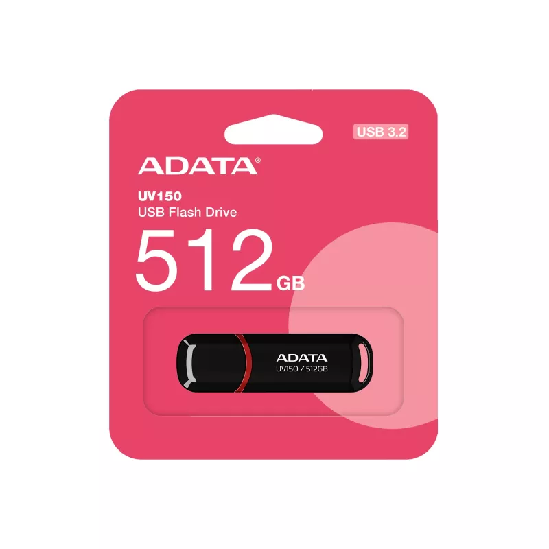 ADATA UV150 USB atmintukas 512 GB USB Type-A 3.2 Gen 1 (3.1 Gen 1) Juodas, Raudonas