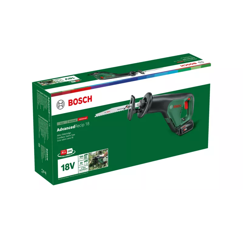 Bosch AdvancedRecip 18 belaidis pjūklas 300 sm/min Juoda, Žalia