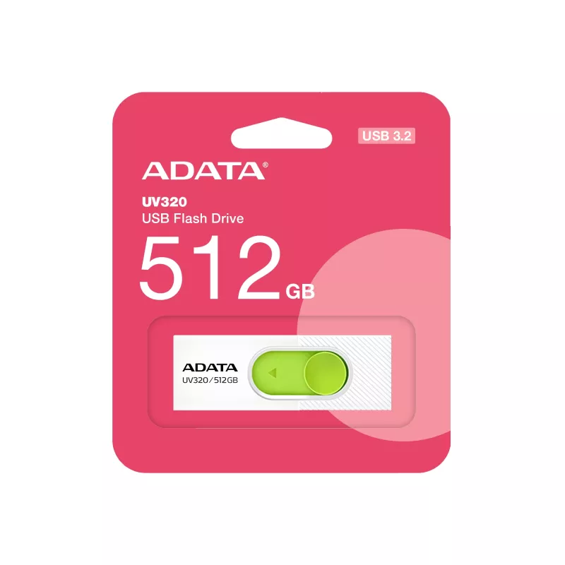 ADATA UV320 USB atmintukas 512 GB USB Type-A 3.2 Gen 1 (3.1 Gen 1) Žalia, Balta