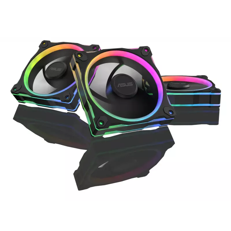 ASUS Prime MR120 ARGB Reverse Black 3in1 kompiuterio korpuso ventiliatorius 12 cm 3 vnt.